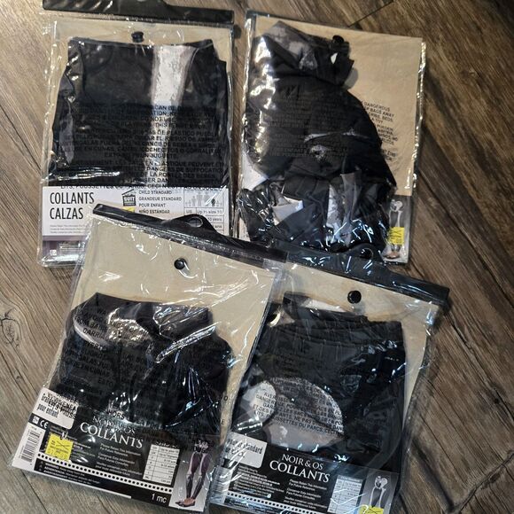 Halloween Black And Bone Leggings Child Standard Size Lot Of 4 Brand New - Picture 6 of 6